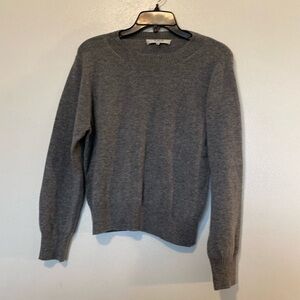 Sea New York grey wool cashmere blend ribbed trim cozy sweater Medium